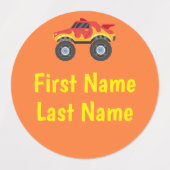 Monster Truck Label voor kinderen items (Design 2)