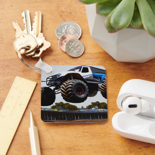 Monster Truck Launch, Keyring Sleutelhanger (Bureau)