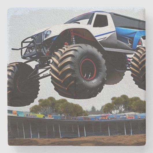 Monster Truck Launch, Stone Onderzetter (Voorkant)