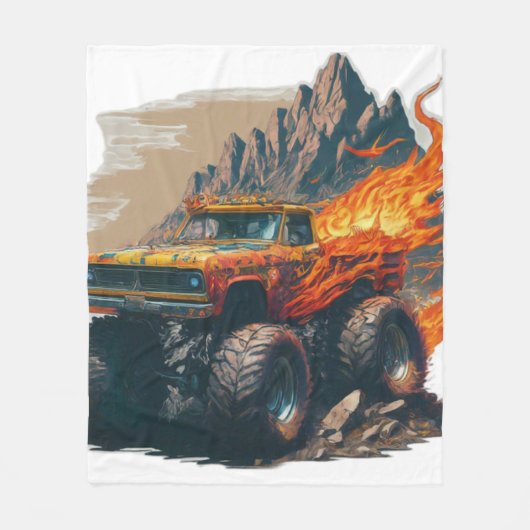 Monster Truck Mania Fleece Deken (Voorkant)