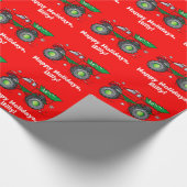 Monster Truck met kerstboom  Cadeaupapier (Hoek)