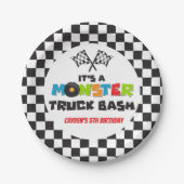 Monster Truck monsters verjaardag Papieren Bordje (Voorkant)