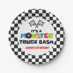 Monster Truck monsters verjaardag Papieren Bordje