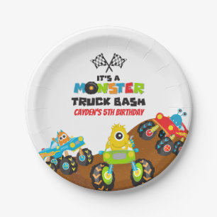 Monster Truck monsters verjaardag Papieren Bordje
