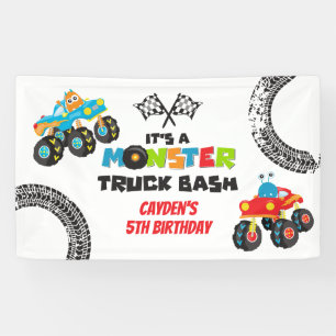 Monster Truck monsters verjaardag Spandoek