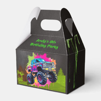 Monster Truck Neon Jongen Verjaardagsfeestje Bedankdoosjes