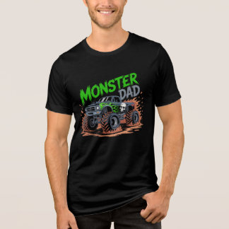 Monster Truck Papa  Design, Familie Matching T-shi Tri-Blend Shirt