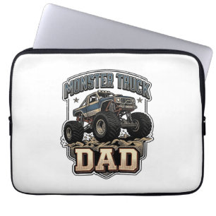 Monster Truck Papa Vintage Vector T-shirt Ontwerp_ Laptop Sleeve