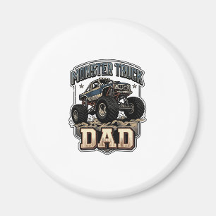 Monster Truck Papa Vintage Vector T-shirt Ontwerp_ Magneet