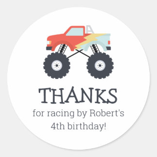 Monster Truck Party Favoriser Stickers