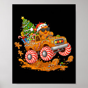 Monster Truck Peperkoek Man Grappige Kerst Baki Poster