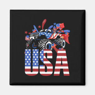 Monster Truck Peuter Jongens VS Amerikaanse Vlag J Magneet