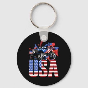 Monster Truck Peuter Jongens VS Amerikaanse Vlag J Sleutelhanger
