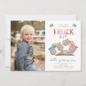 Monster Truck Photo Anniversaire Invitation (Devant)