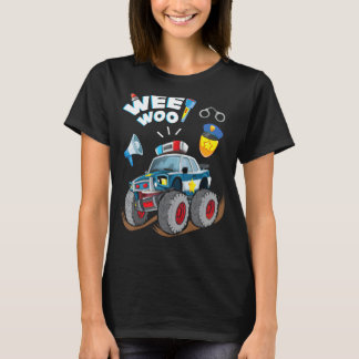 Monster Truck Police Car Boy Wee Woo Cop Policeman T-shirt