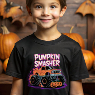 Monster Truck Pompoen Smasher voor Kinderen Hallow T-shirt