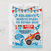 Monster Truck Pool Summer Birthday Kaart (Voorkant)