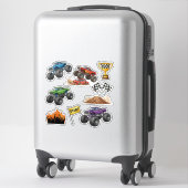 Monster Truck Race Rally Custom Vinyl Sticker (Sur valise)