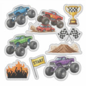 Monster Truck Race Rally Custom Vinyl Sticker (Devant)