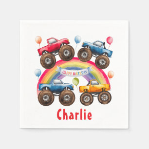 Monster Truck Rainbow Boy Verjaardag Bash Servet