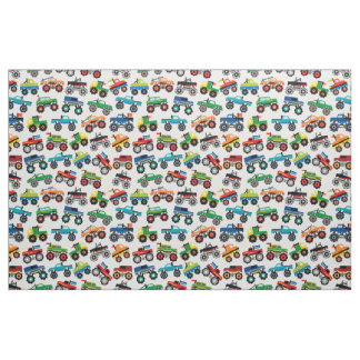 Monster Truck Repat Fabric Textile Stof