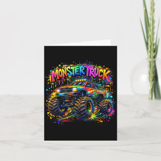 Monster truck retro colorful graffiti toddlers kaart
