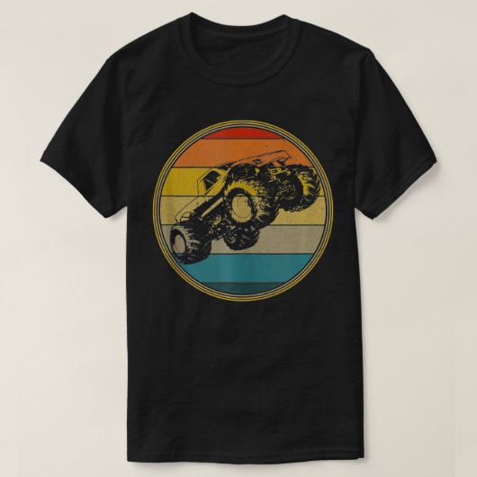 Monster Truck  Retro Style Sun Design T-shirt (Design voorkant)
