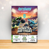 Monster Truck Shark invitation Boy Party