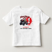 Monster Truck Smash 1e Verjaardag Kinder Shirts (Voorkant)