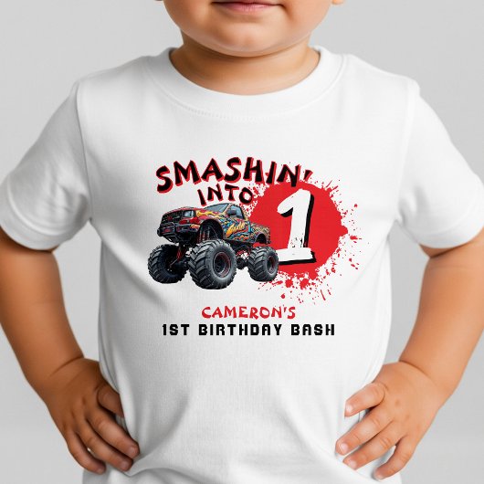 Monster Truck Smash 1e Verjaardag Kinder Shirts