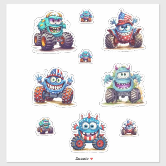Monster Truck Stickers voor Fun Play! (Vel)