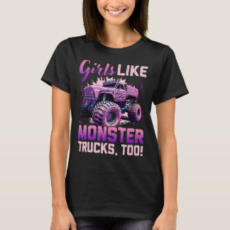 Monster Truck T Shirt Girls als Monsters too Birt