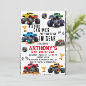 Monster Truck Team Anniversaire Fête Invitation (Debout devant)