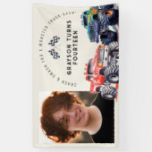 Monster Truck Thema Foto Verjaardagsfeest Spandoek (Verticaal)