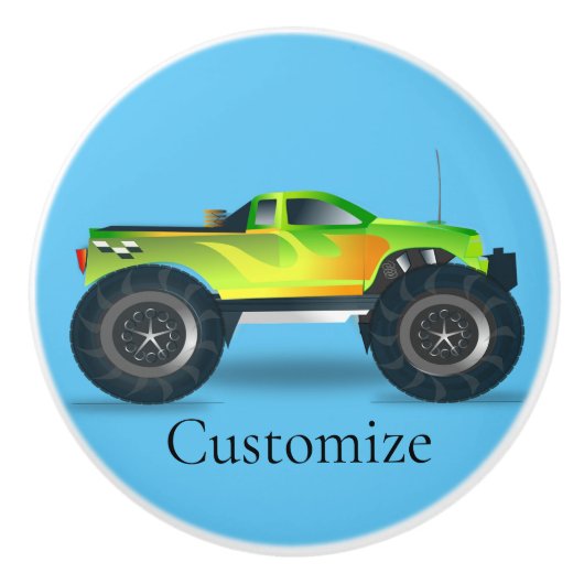 Monster Truck Thunder_Cove Keramische Knop (Voorkant)