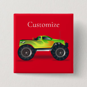 Monster Truck Thunder_Cove Vierkante Button 5,1 Cm
