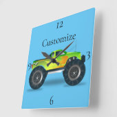 Monster Truck Thunder_Cove Vierkante Klok (Hoek)