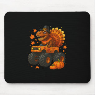 Monster Truck Trex Dinosaur Kalkoen Herfst Thanksg Muismat