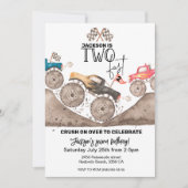 Monster Truck TWO FAST Uitnodiging 2e Verjaardag (Voorkant)