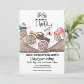 Monster Truck TWO FAST Uitnodiging 2e Verjaardag (Staand voorkant)