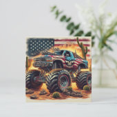 MONSTER TRUCK UITNODIGING (Staand voorkant)
