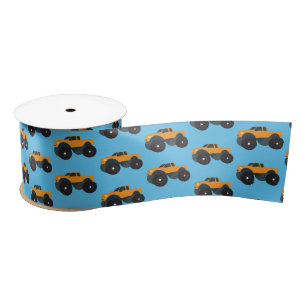 Monster Truck Vehicle Oranje Blue Lint