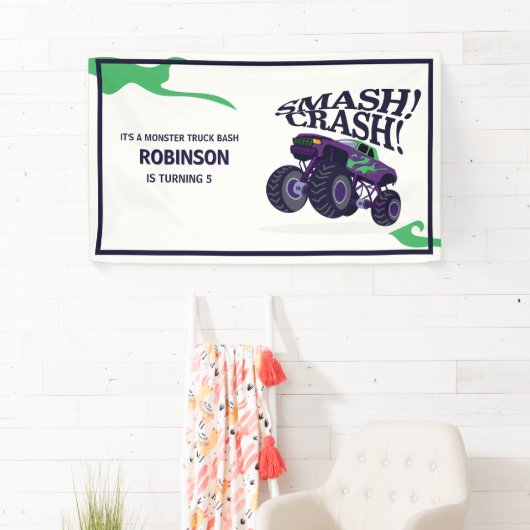 Monster Truck Verjaardag Bash - Smash & Crash Part Spandoek (Insitu)