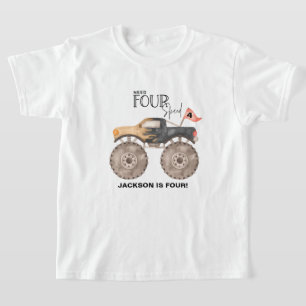 Monster truck verjaardag Need FOUR speed kinder T-shirt