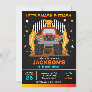 Monster Truck Verjaardagsfeest Kaart