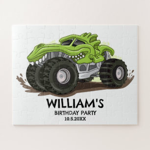 Monster Truck Verjaardagsfeest Minimaal Jongens Ve Legpuzzel