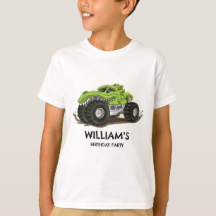 Monster Truck Verjaardagsfeest Minimale Jongens Ve T-shirt