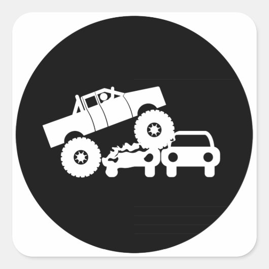 Monster Truck Vierkante Sticker (Voorkant)
