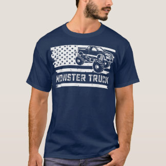 Monster truck vintage- Vintage flag off-road drive T-shirt