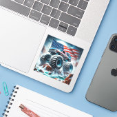 MONSTER TRUCK VINYL STICKER (Laptop met iPhone)
